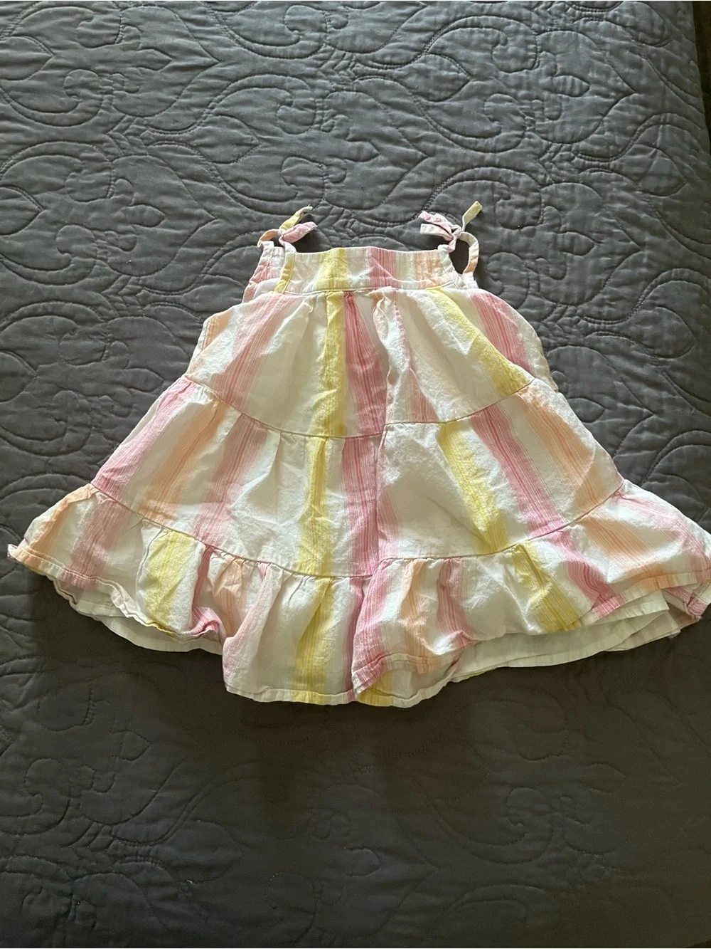 GAP Striped Tiered Sundress - Pink, Yellow & White